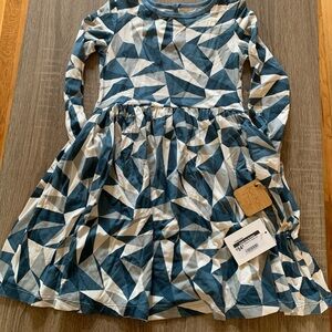 Prana Blue and White Geometric Kids Dress